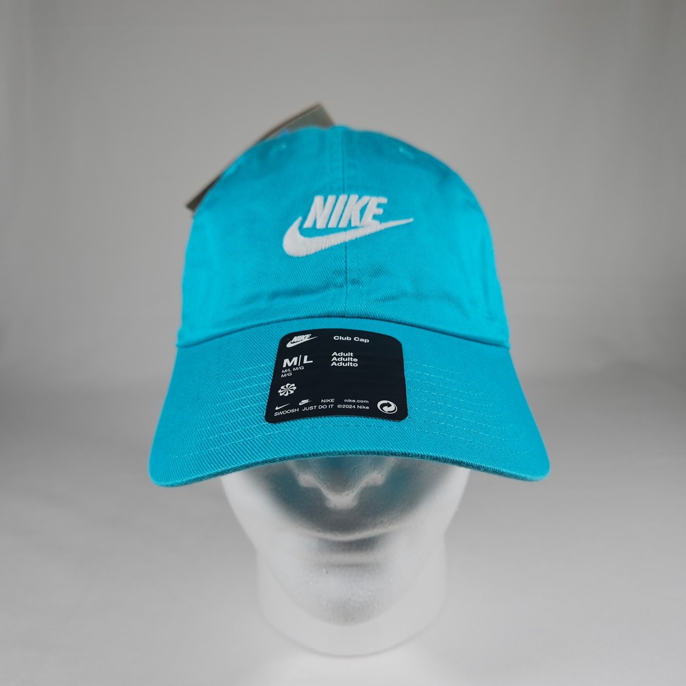 NIKE Unisex Club Cap Medium/Large Size Aqua Blue Adjustable Strapback Hat NWT